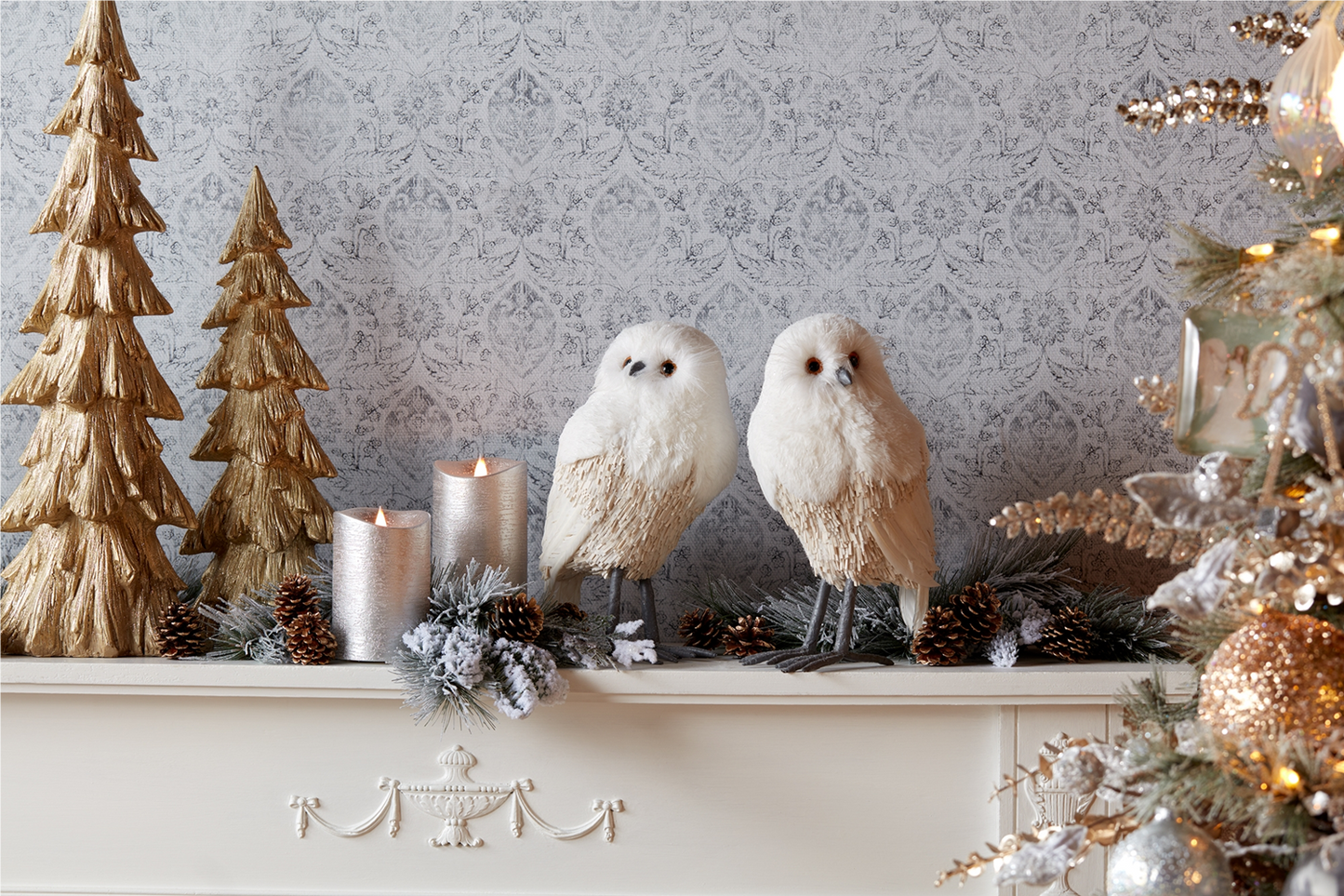 Winter Owl Decor (Set of 2) -Ship Only
