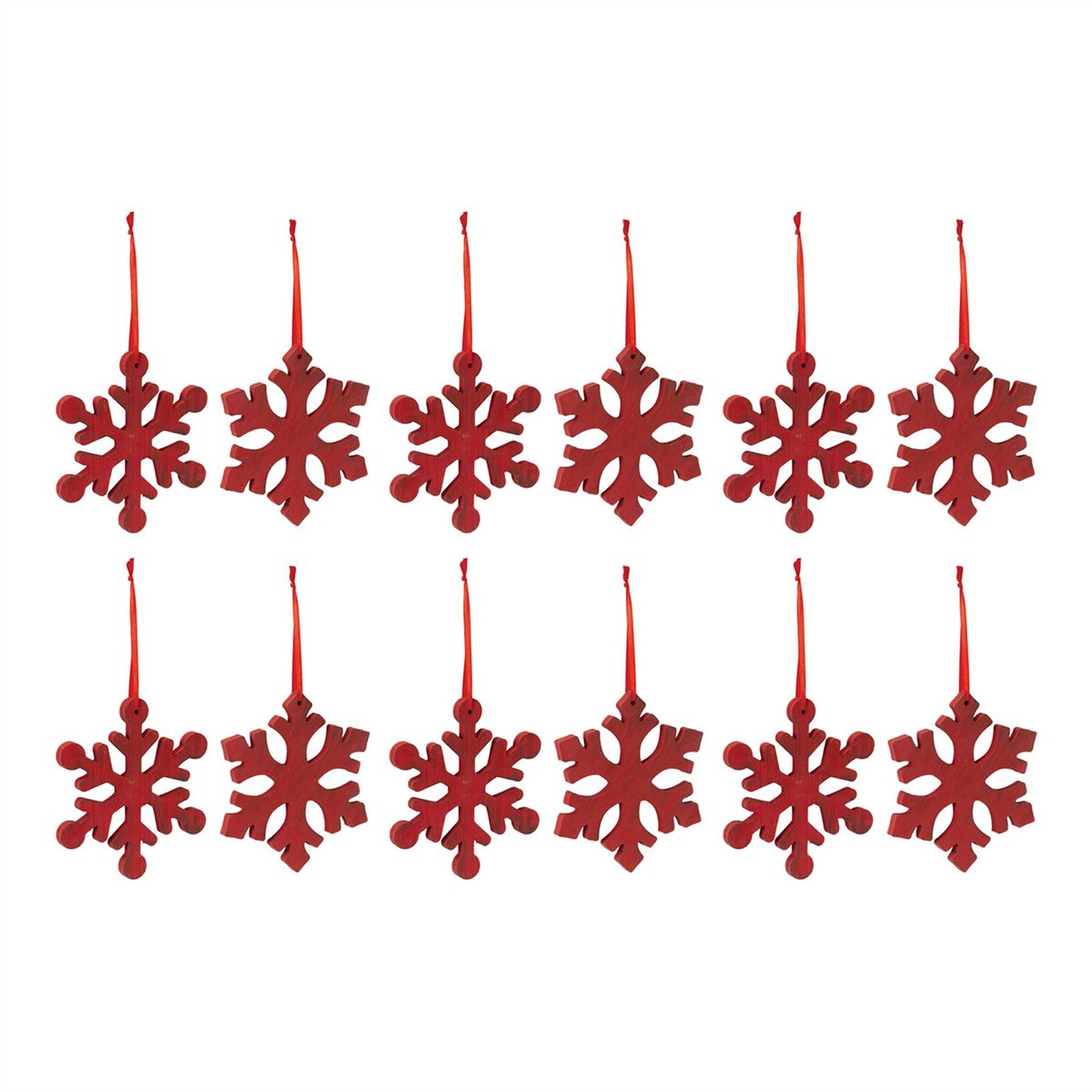 Fir Wood Snowflake Ornament (Set of 12) -Ship Only