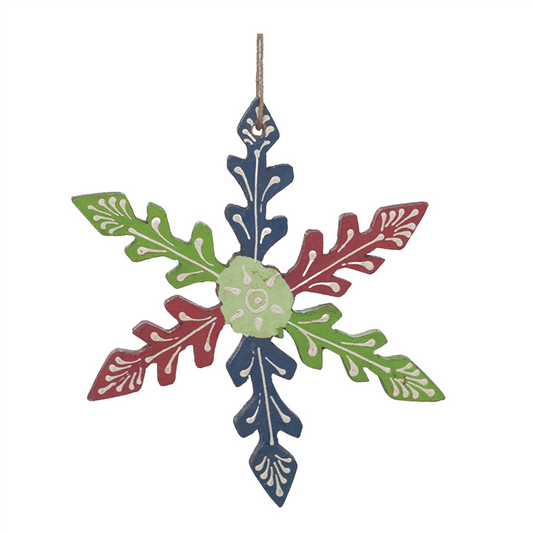 Wood Snowflake Ornament (Set of 6) -Ship Only