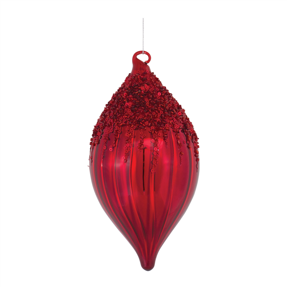 Sequined Glass Ornament (Set of 4) -Ship Only