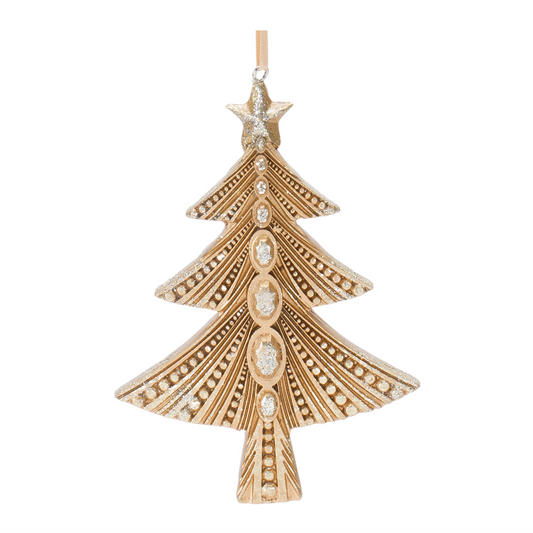 Tree and Snowflake Ornament (Set of 12) 3.25"H, 5"H Resin -Ship Only