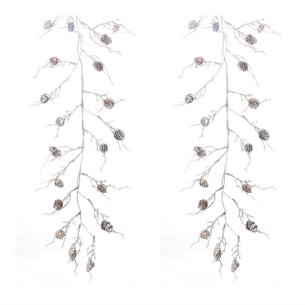 Pine Cone Garland (Set of 2) 5.5'L Plastic/Cone -Ship Only