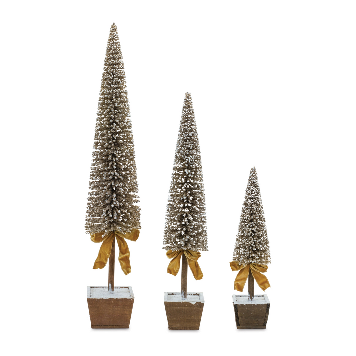 Potted Bottle Brush Pine Tree (Set of 3) -Ship Only