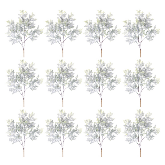 Flocked Cedar Branch (Set of 12) -Ship Only