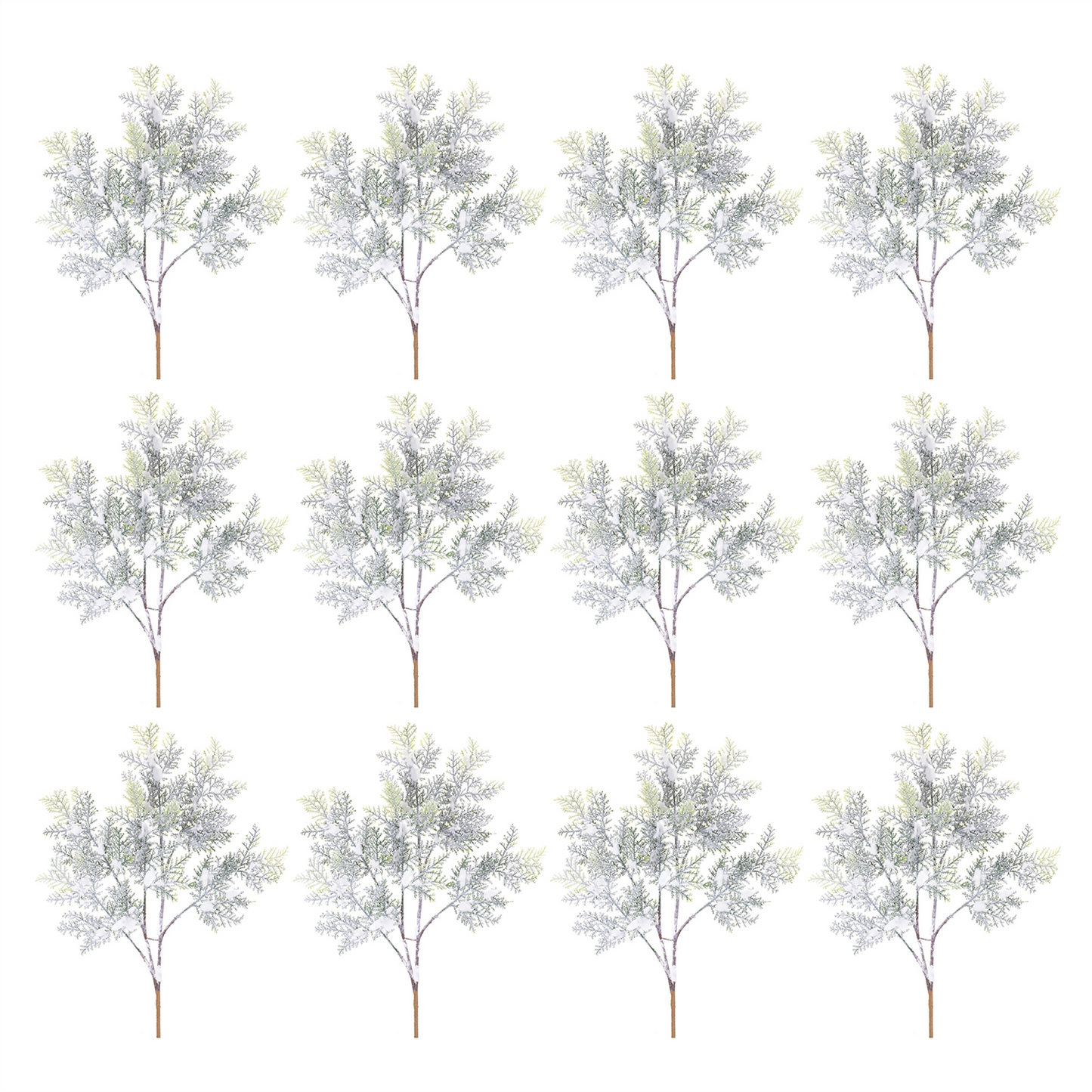 Flocked Cedar Branch (Set of 12) -Ship Only