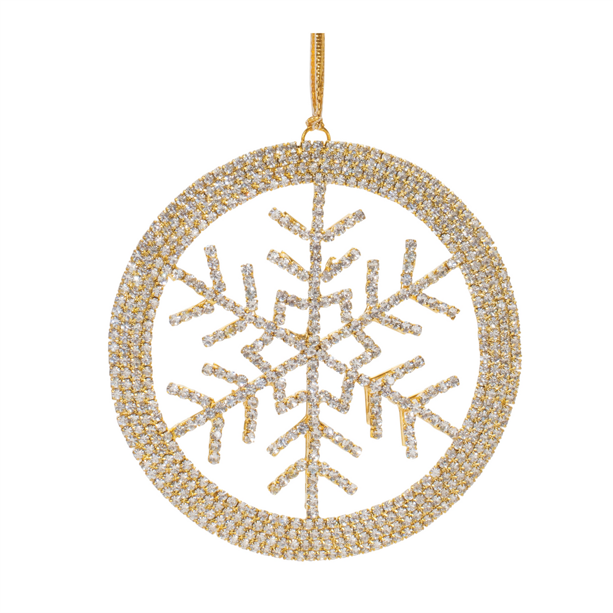 Snowflake Ornament (Set of 6) 4.5”H Iron/Glass Beads