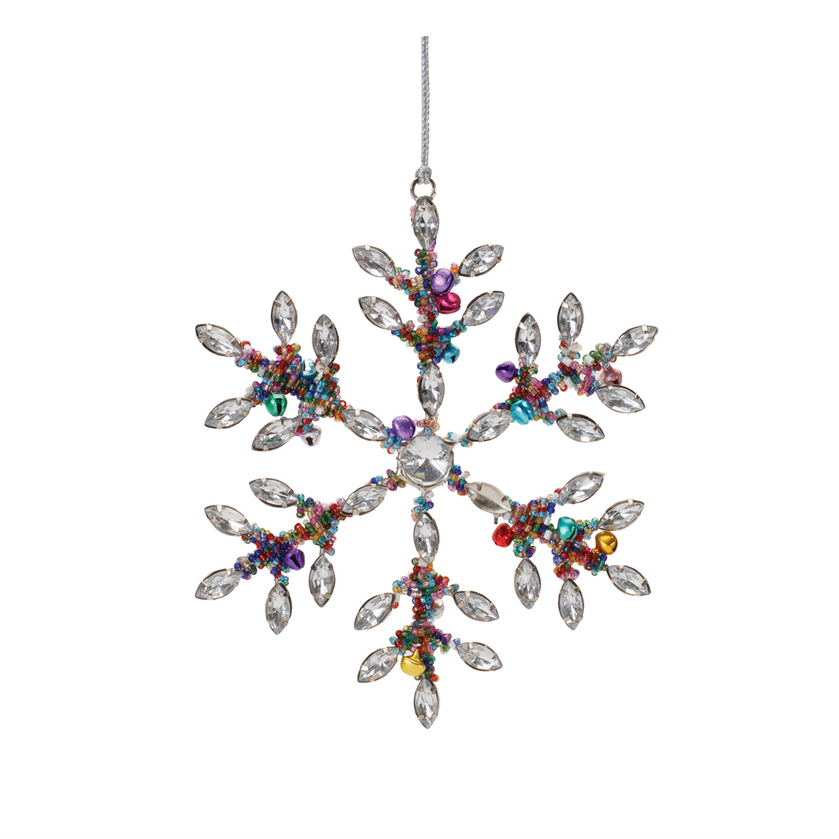 Jewel Snowflake Ornament (Set of 12) 6"H, 8"H Iron/Glass Beads -Ship Only