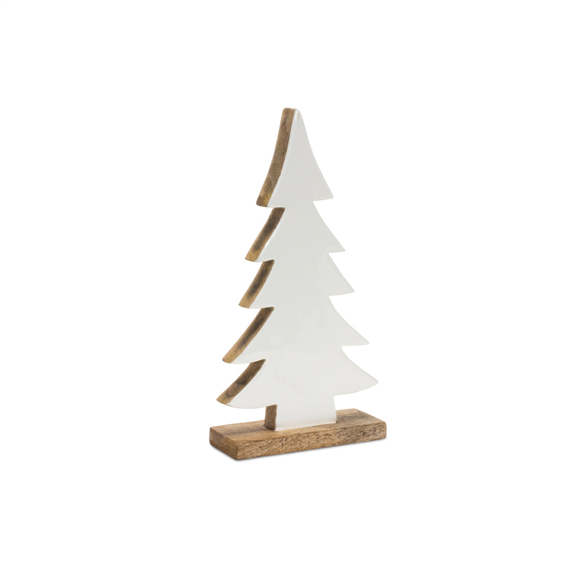 Pine Tree on Natural Wood Base (Set of 2) -Ship Only