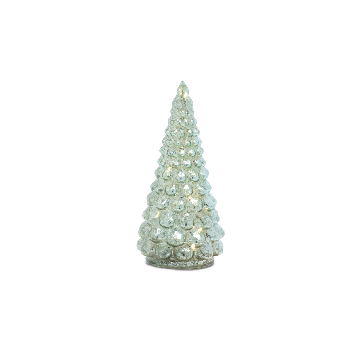 LED Green Mercury Glass Tree (Set of 3) -Ship Only