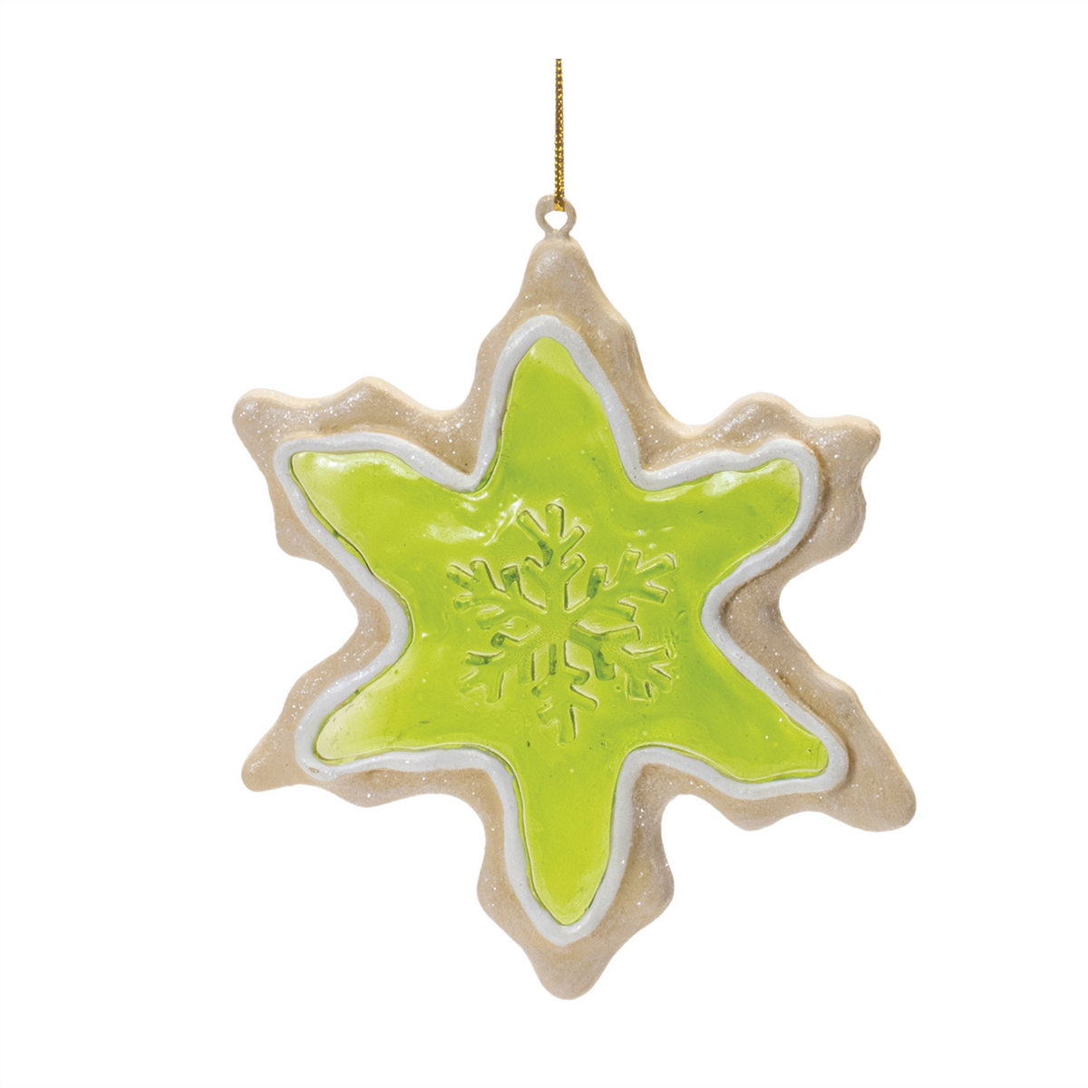 Frosted Cookie Star and Snowflake Ornament (Set of 6) -Ship Only