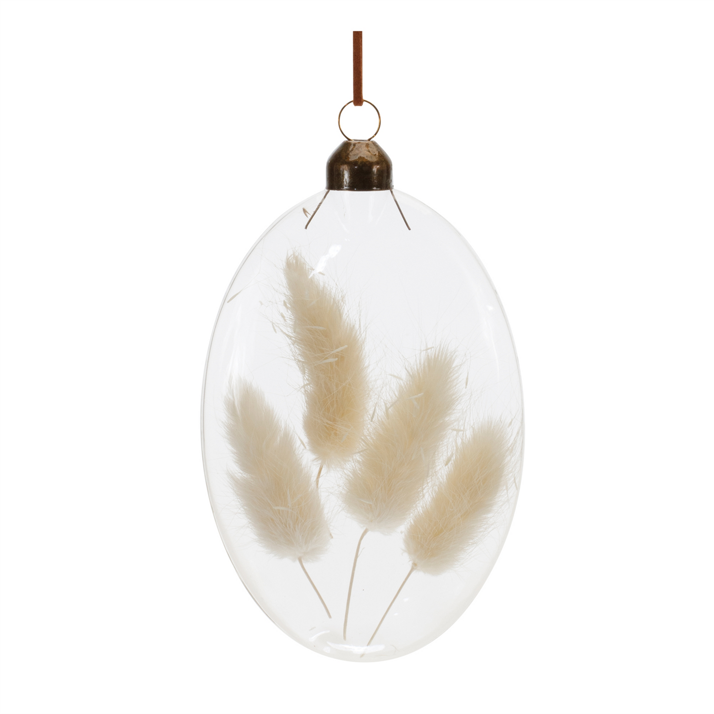 Natural Dried Floral Glass Ornament (Set of 12) -Ship Only