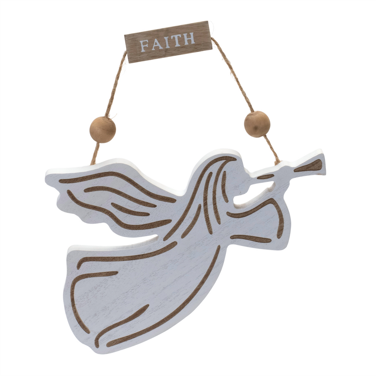 Wood Dove and Angel Sentiment Ornament (Set of 6) -Ship Only