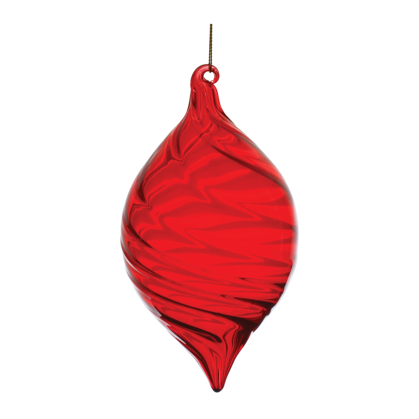 Red Swirl Glass Ornament (Set of 6) -Ship Only