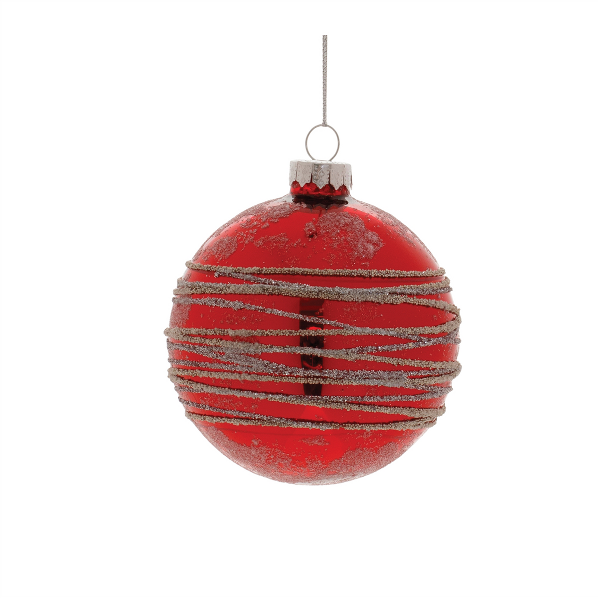 Ball Ornament (Set of 6) 3"D, 4"D Glass -Ship Only
