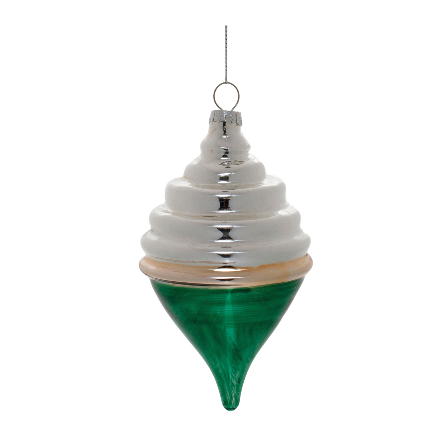 Two-Tone Tiered Glass Ornament (Set of 12) -Ship Only