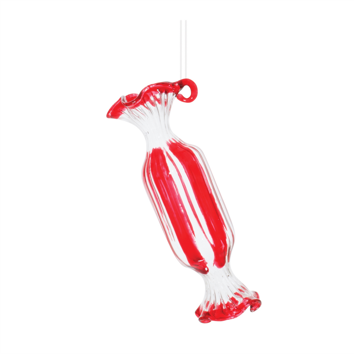 Glass Peppermint Candy Ornament (Set of 12) -Ship Only