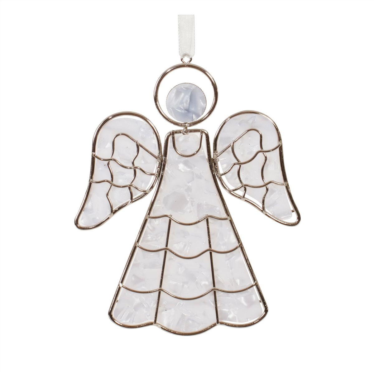 Angel Ornament (Set of 6) 5”H Plastic/Metal -Ship Only