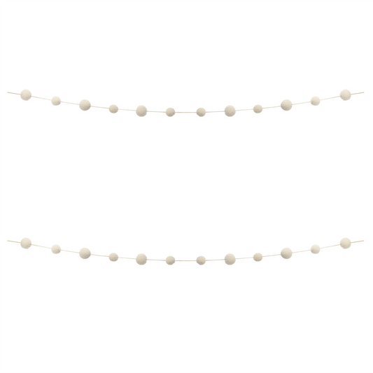 Pom Pom Garland (Set of 2) 6'L Polyester -Ship Only