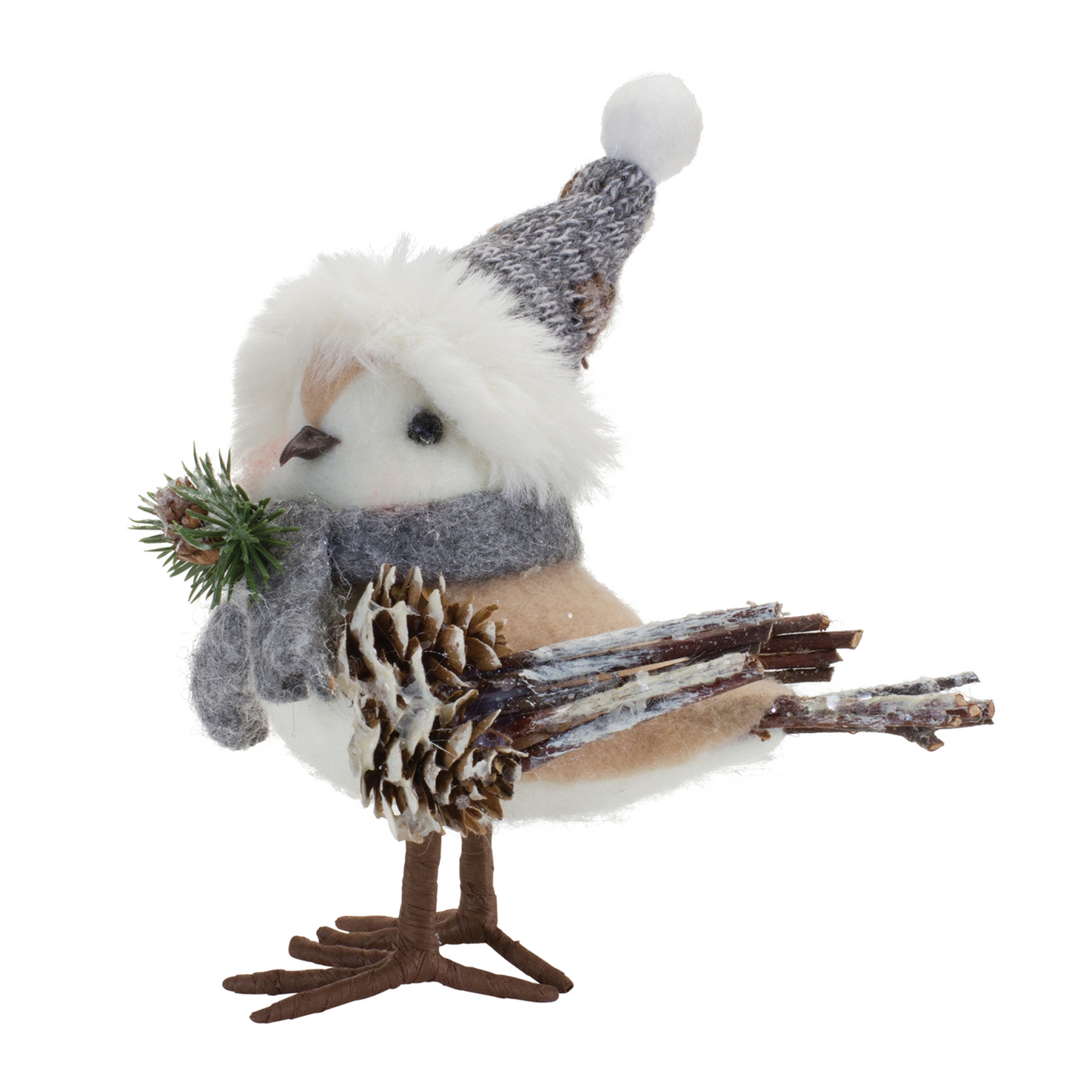 Winter Bird Shelf Sitter with Natural Accents (Set of 12) -Ship Only