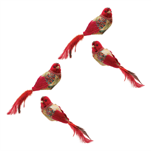 Bird (Set of 4) 13.25"L x 5"H Foam/Fabric -Ship Only