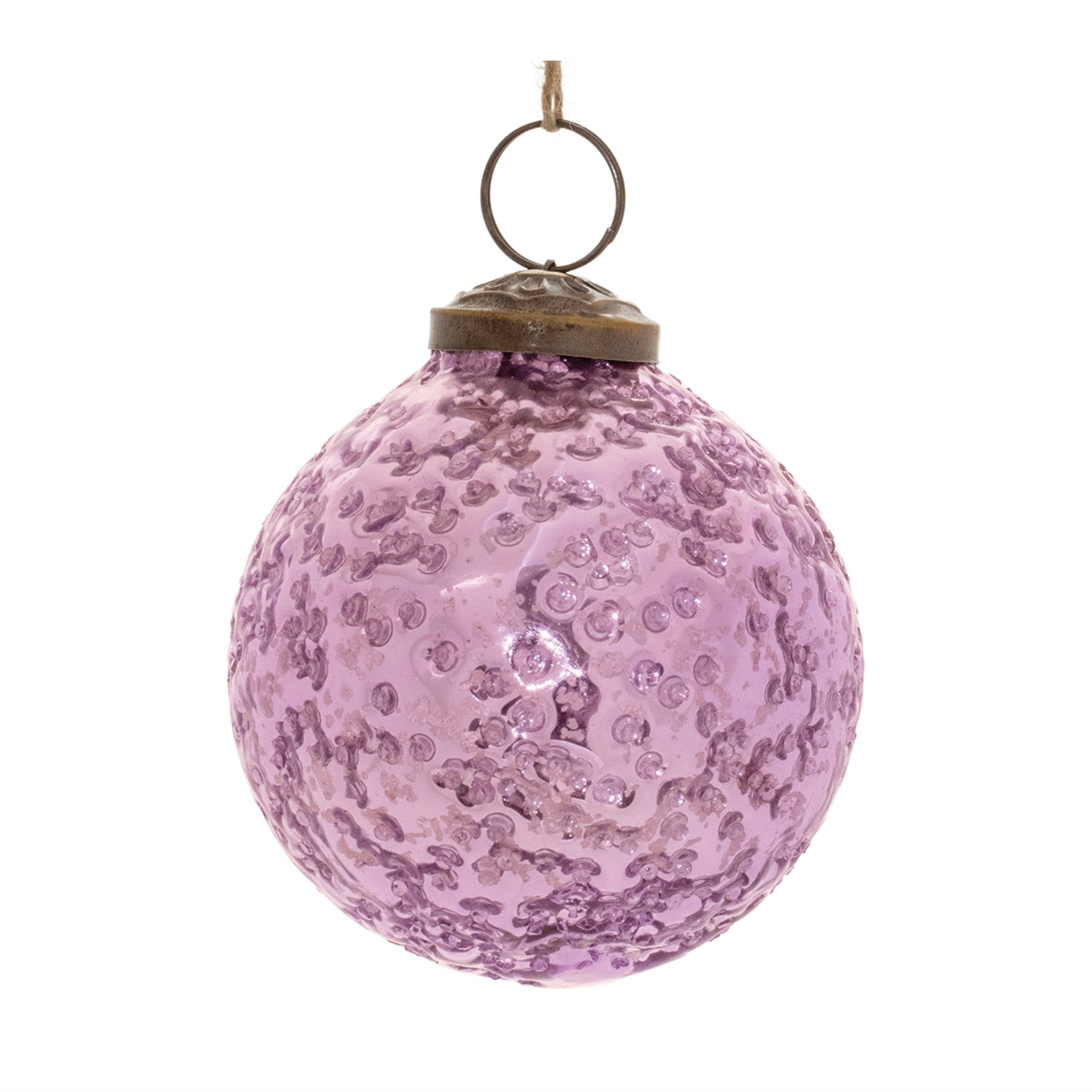 Distressed Glass Ball Ornament (Set of 6) -Ship Only