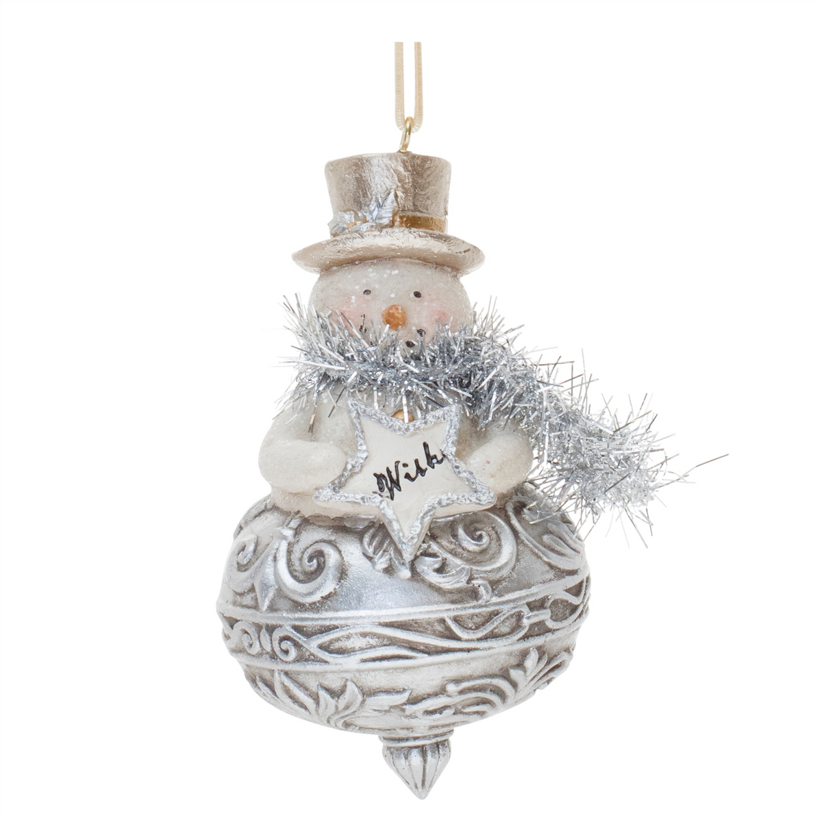 Ornate Santa and Snowman Finial Ornament (Set of 6) -Ship Only