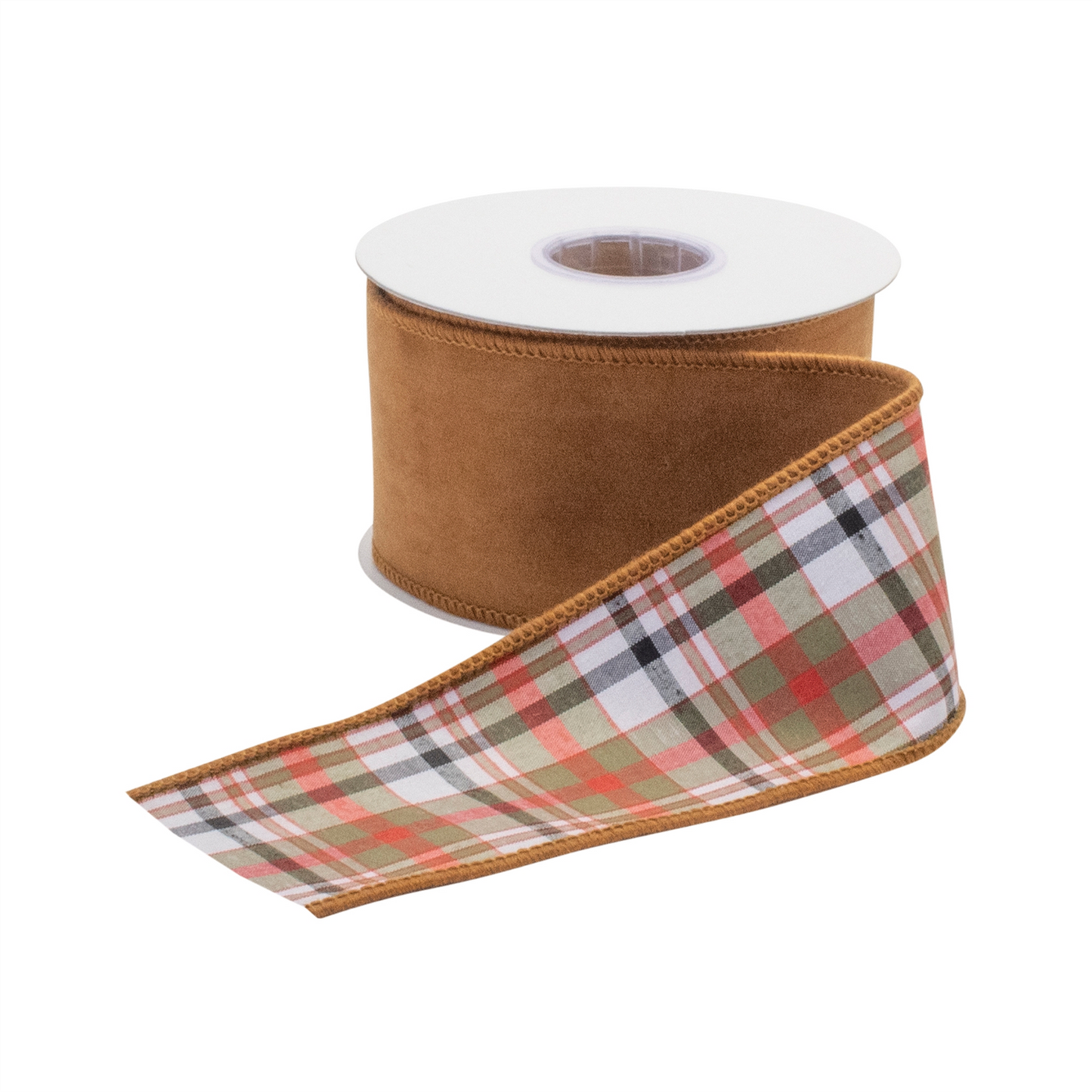 Burnt Orange Polyester Wired Ribbon (Set of 2) -Ship Only