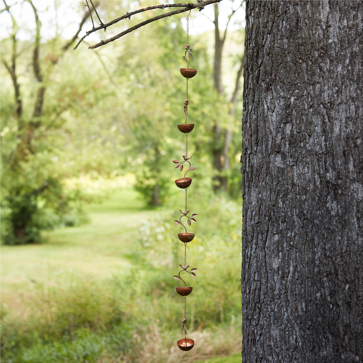 Bird Branch Rain Chain 70"L -Ship Only