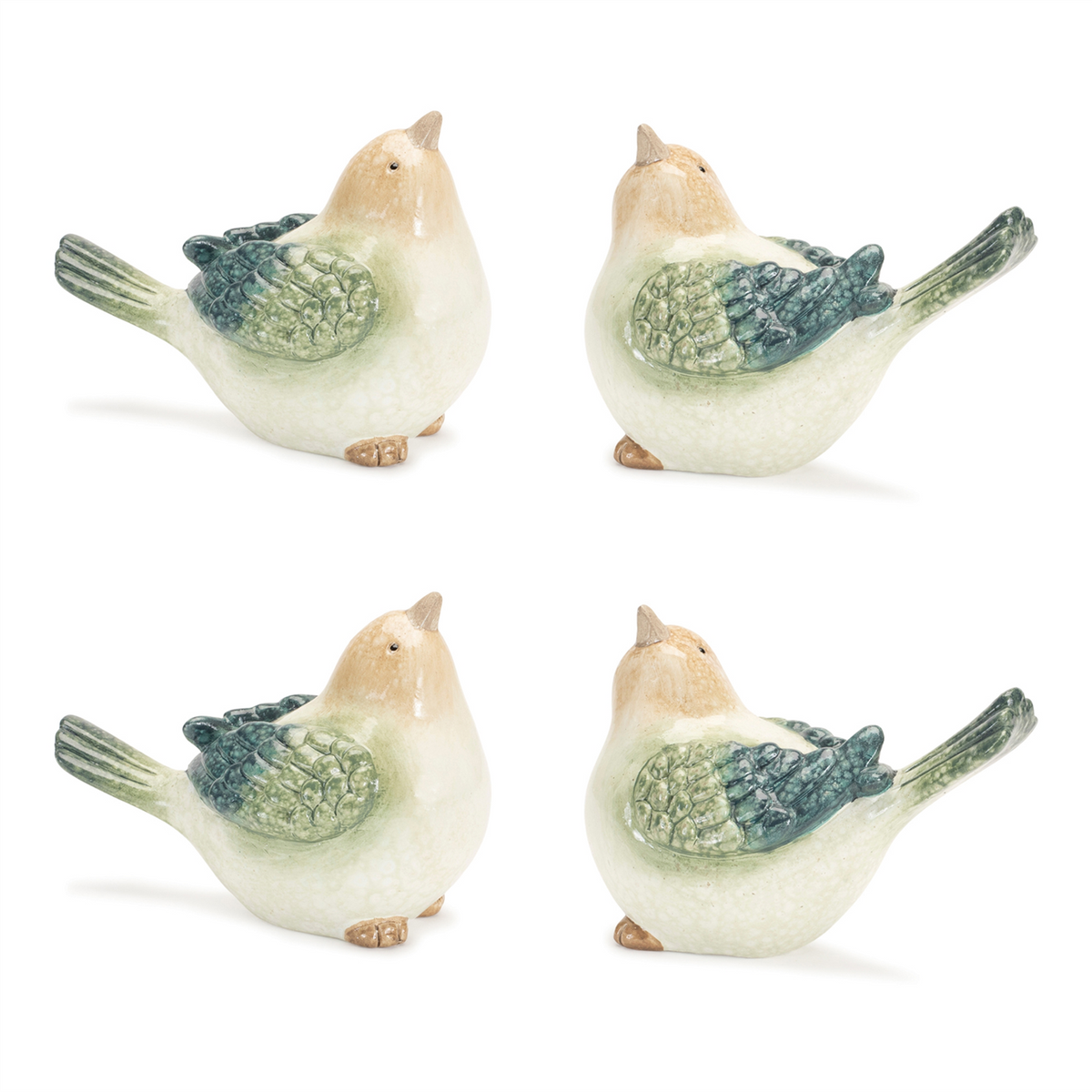 Terra Cotta Bird Figurine (Set of 4) -Ship Only