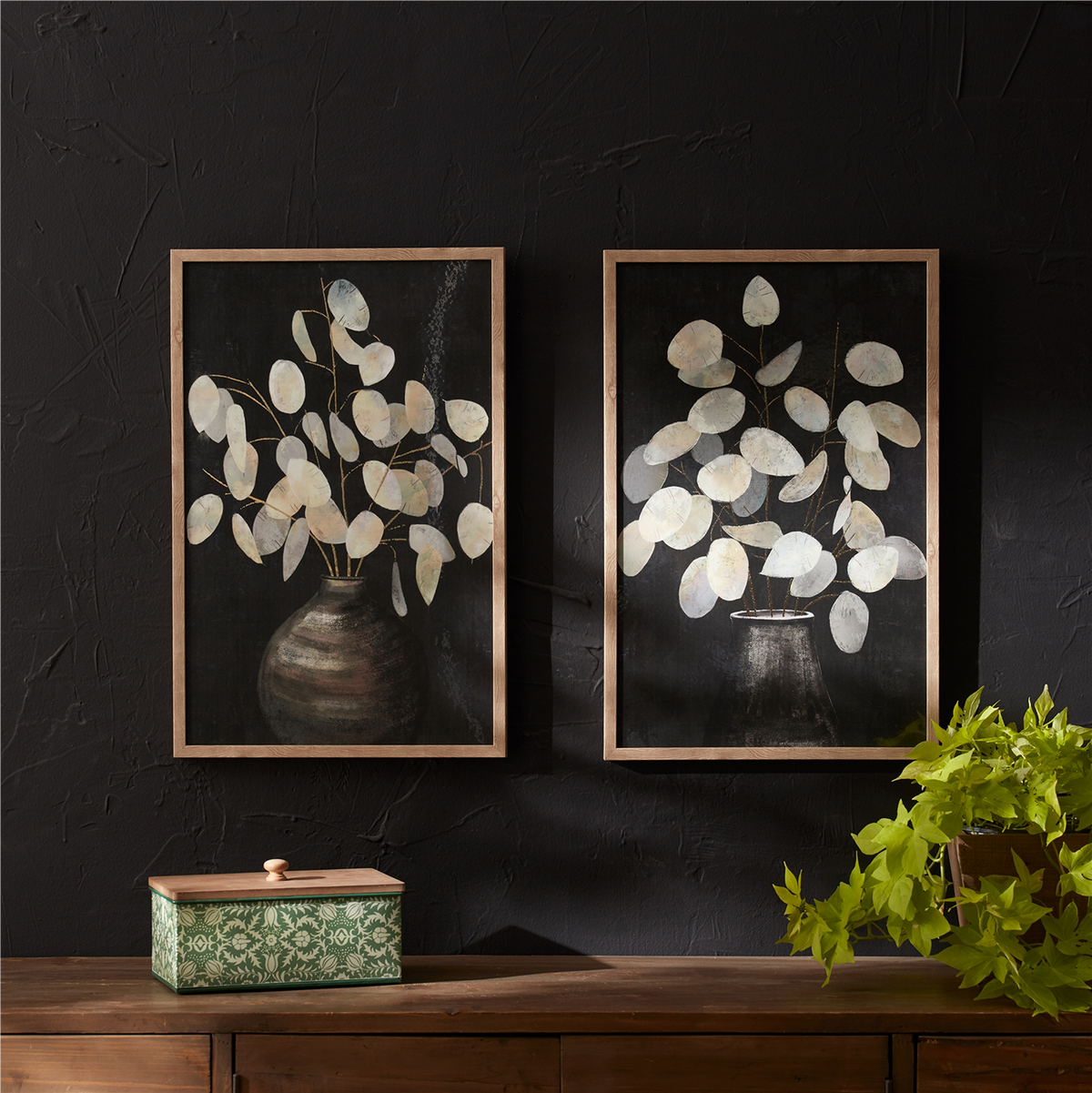 Beige Eucalyptus Print (Set of 2) -Ship Only