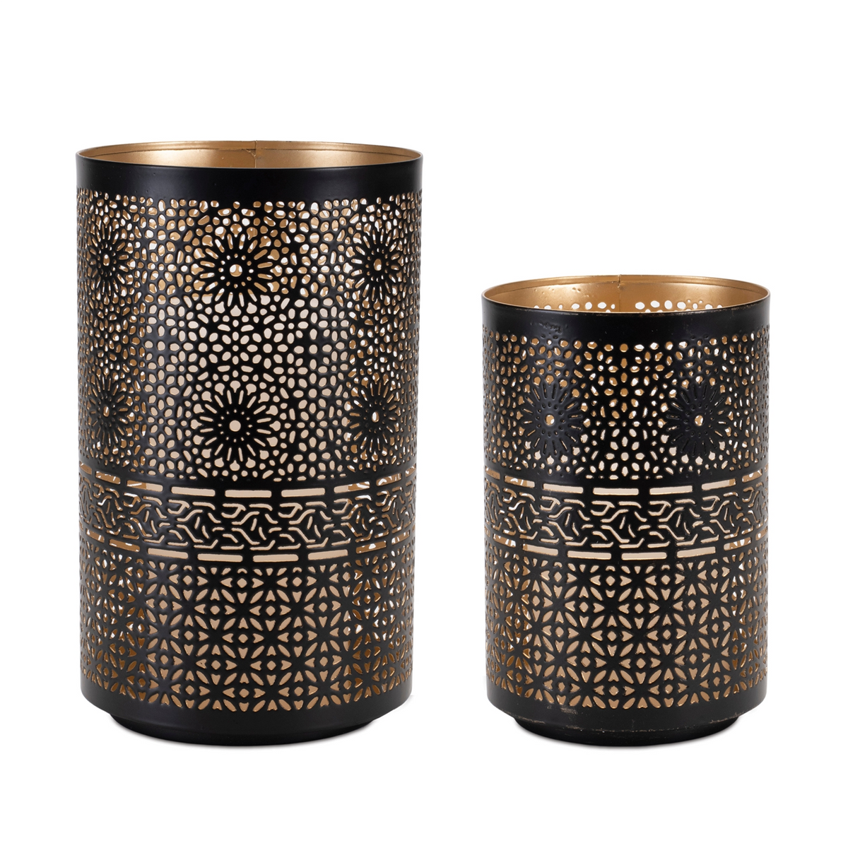 Mandala Punched Metal Candle Holder (Set of 2) -Ship Only
