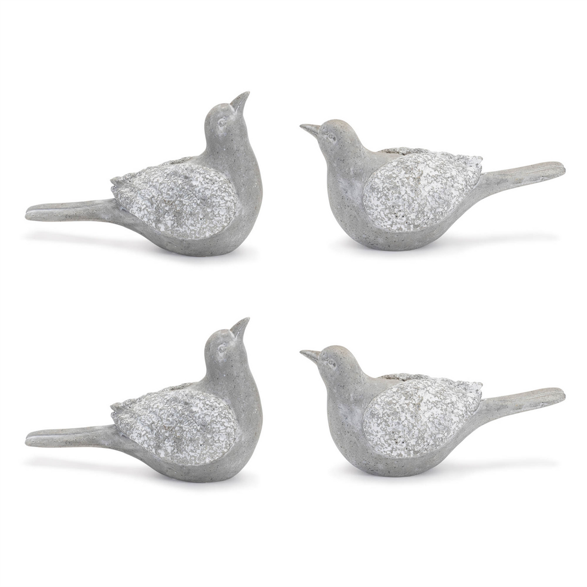 Bird (Set of 4) 5.5"L x 2.25"H, 5.75"L x 3.25"H Resin -Ship Only