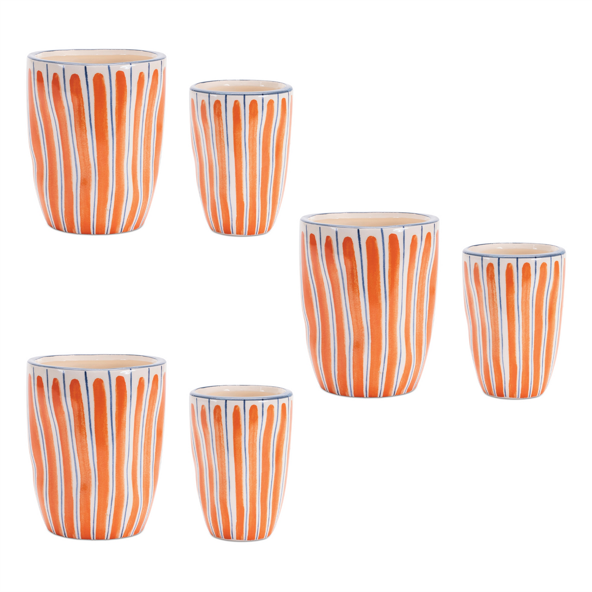 Wavy Stripe Planter (Set of 6) -Ship Only