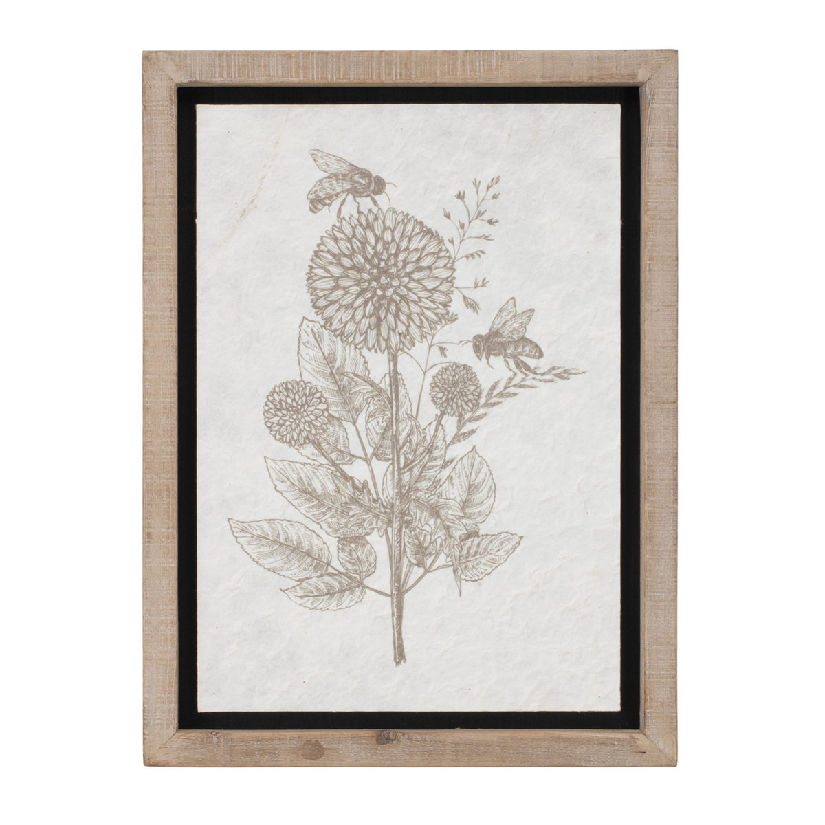 Framed Floral Insect Print (Set of 3) -Ship Only