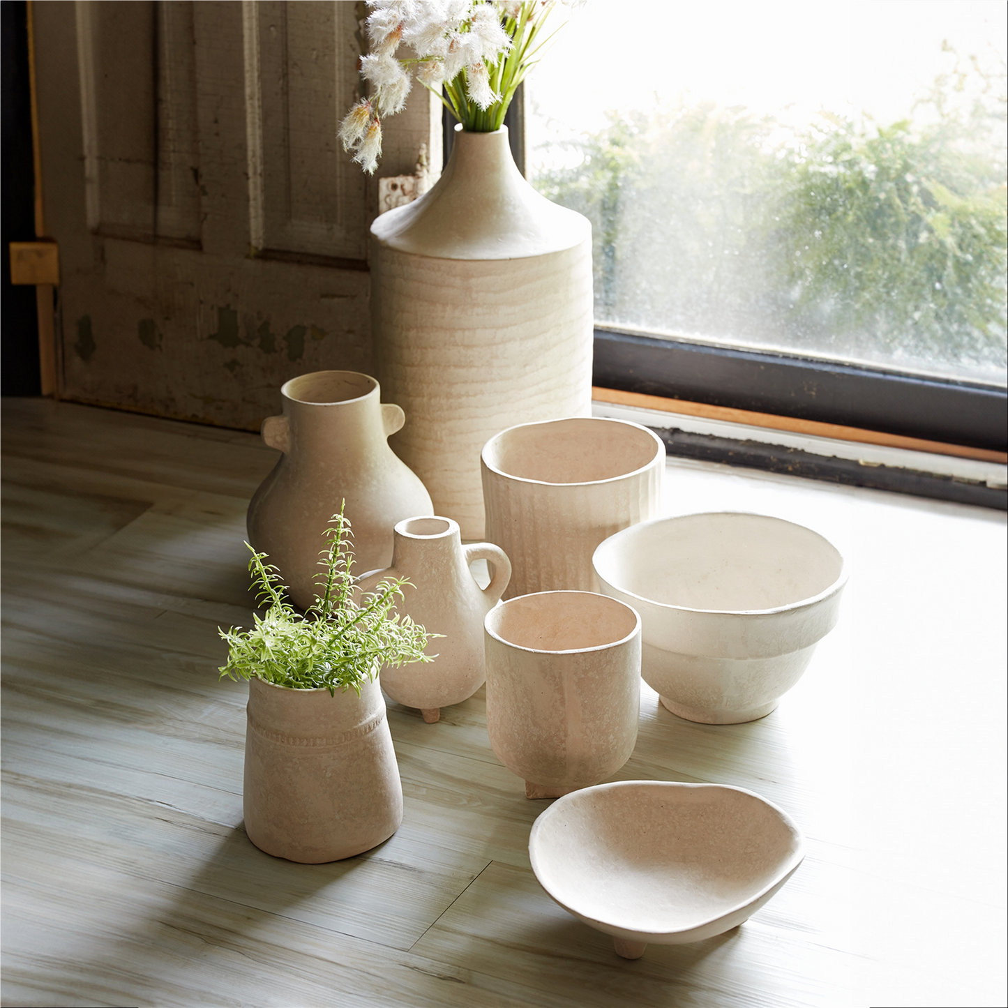 Recycled Paper Chalk Vase 7"H -Ship Only