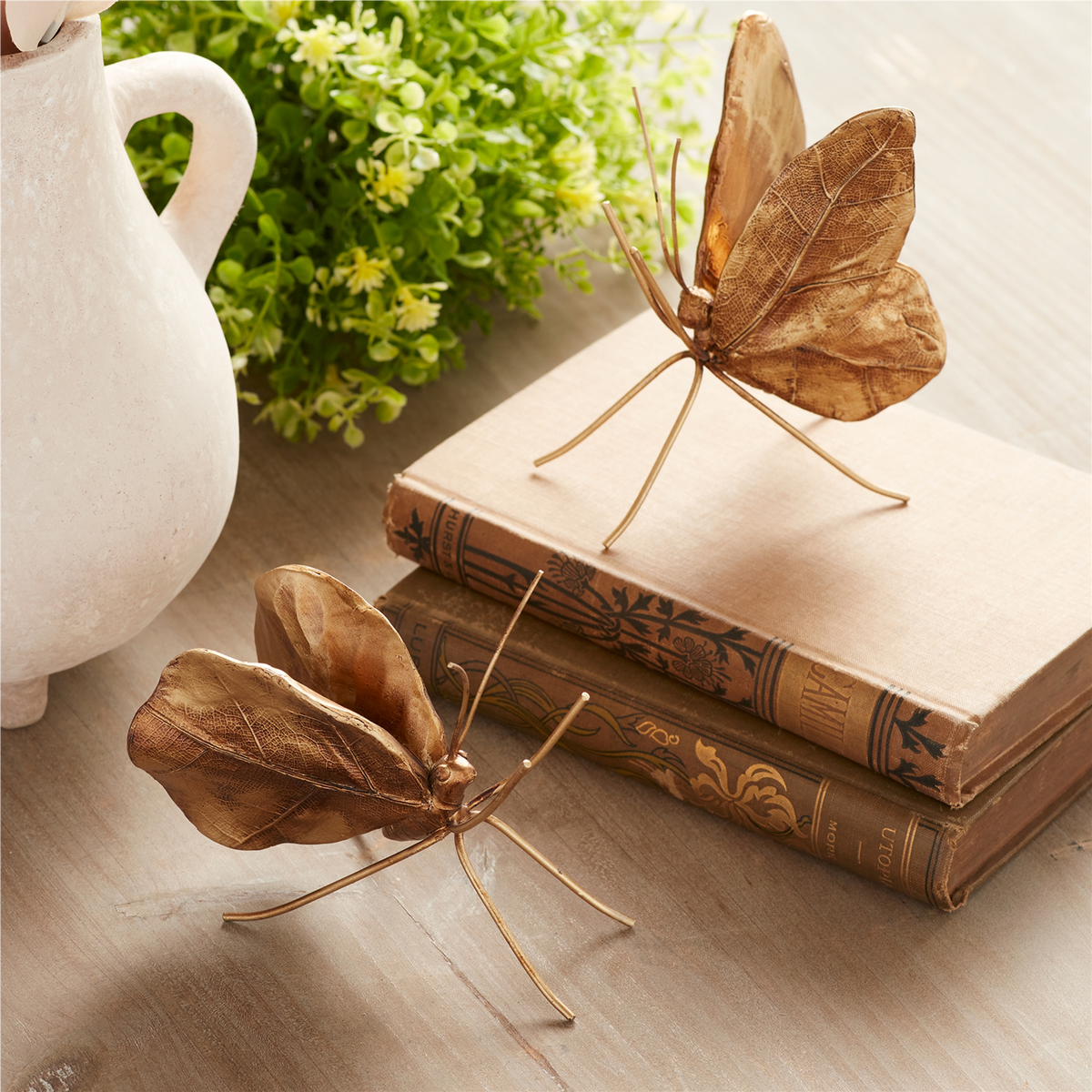 Leaf Butterfly Shelf Sitter (Set of 2) -Ship Only