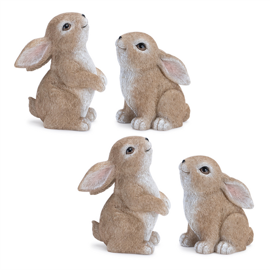 Woodland Bunny Figurine (Set of 4) -Ship Only