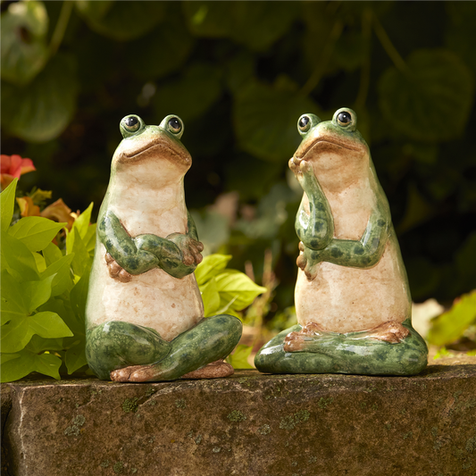 Ceramic Garden Frog Statue (Set of 2) -Ship Only