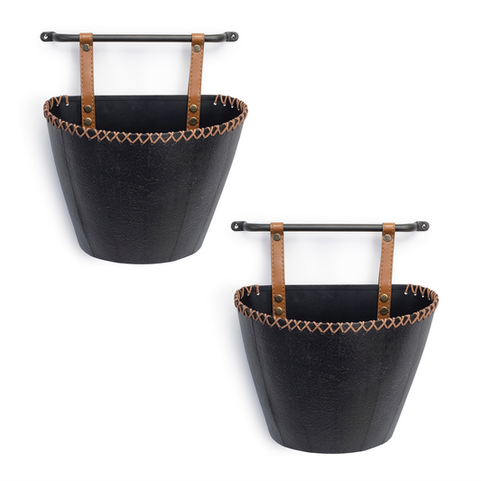 Iron Metal Wall Pocket (Set of 2) -Ship Only