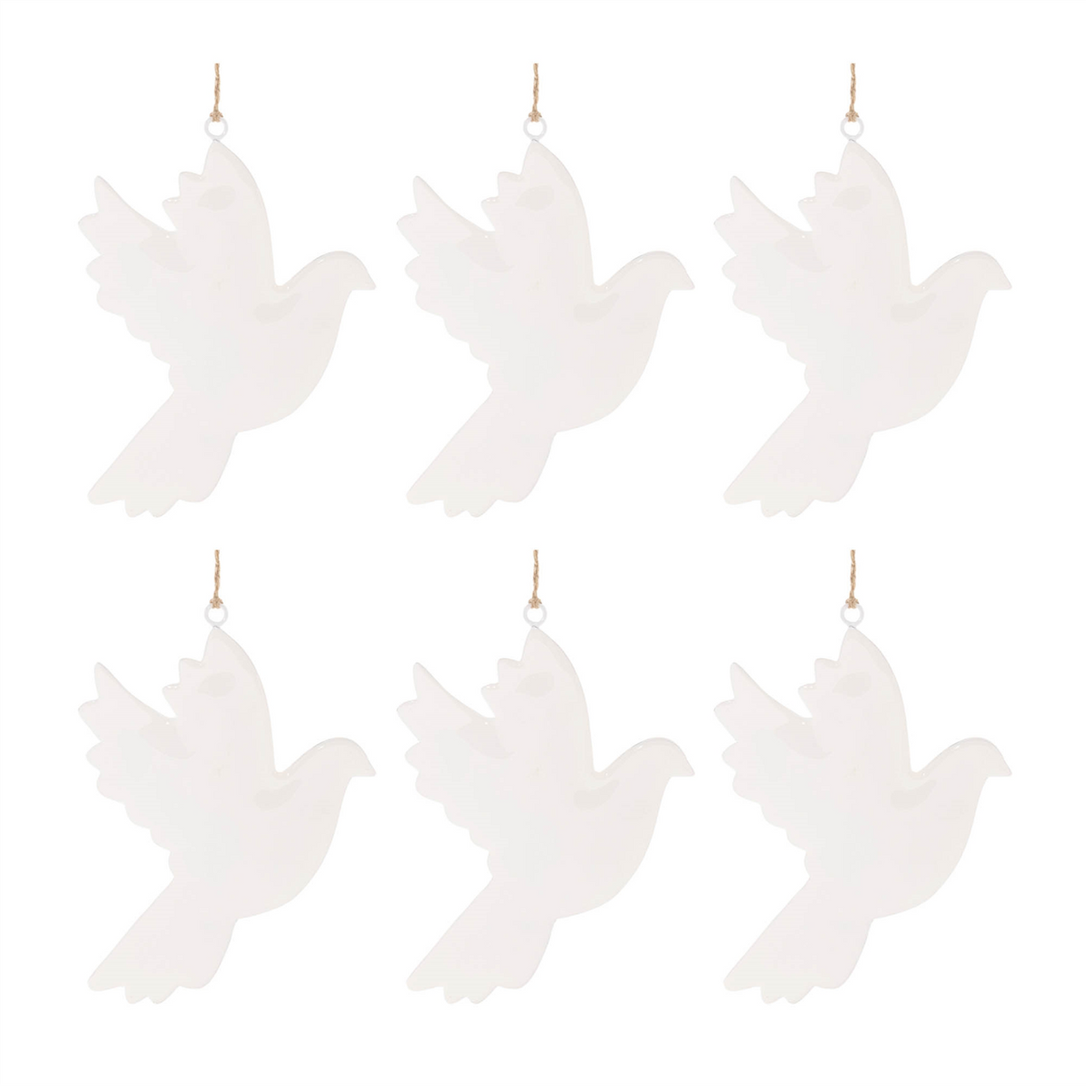 Dove Ornament (Set of 6) 6.5”H Iron