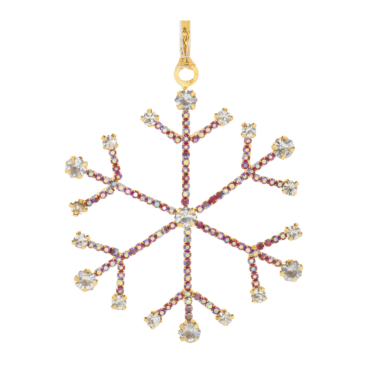 Snowflake Ornament (Set of 12) 3.5”H Iron/Glass Beads -Ship Only