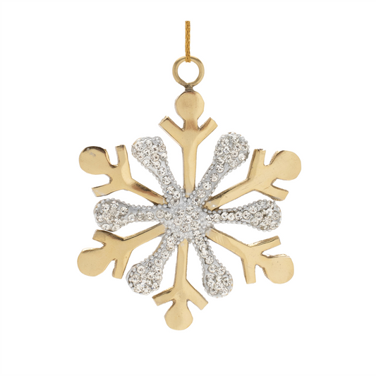 Jeweled Metal Snowflake Ornament (Set of 2) -Ship Only