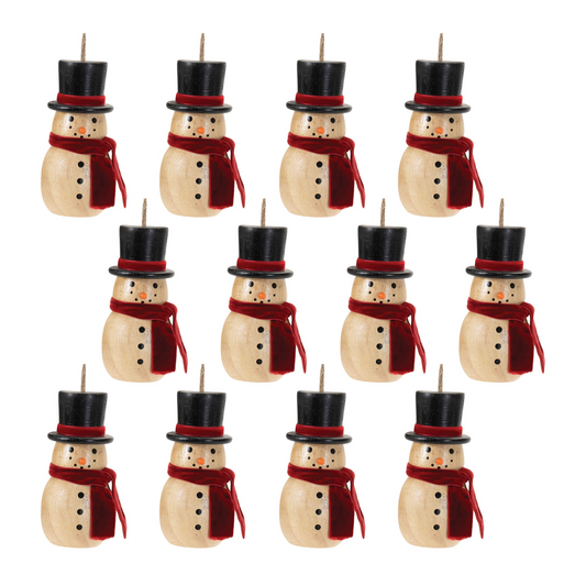 Wooden Snowman Ornament (Set of 12) -Ship Only