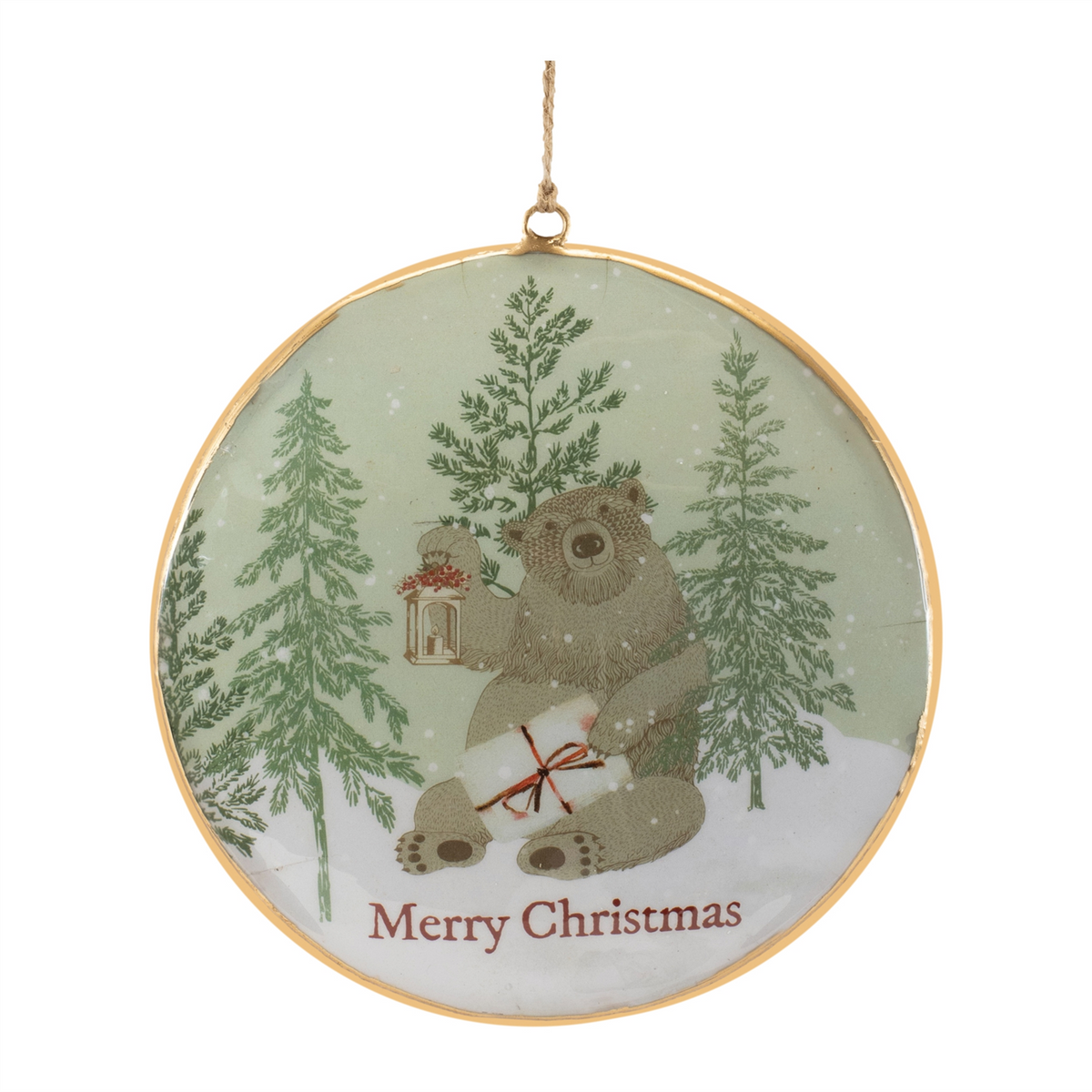Woodland Christmas Sentiment Disc Ornament (Set of 6) -Ship Only