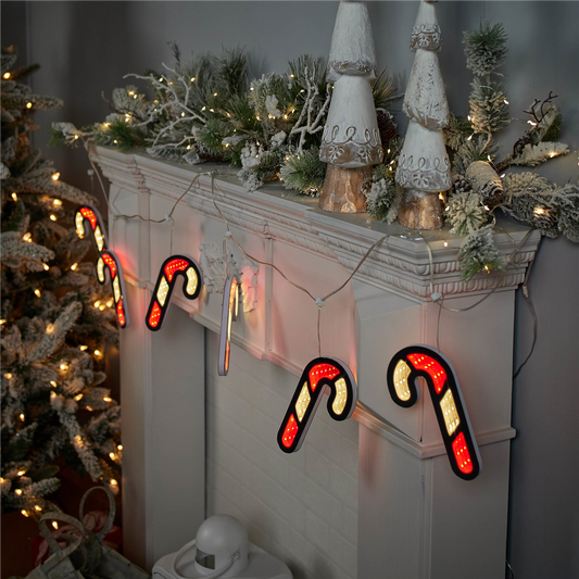 Candy Cane Ekkolight Garland 68"L -Ship Only