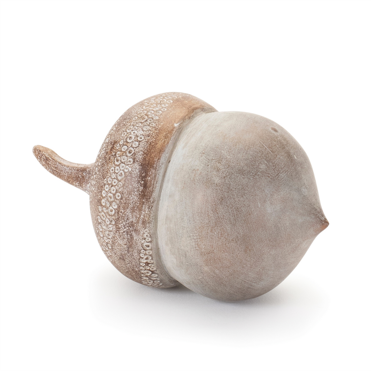 White Washed Etched Acorn (Set of 6) -Ship Only