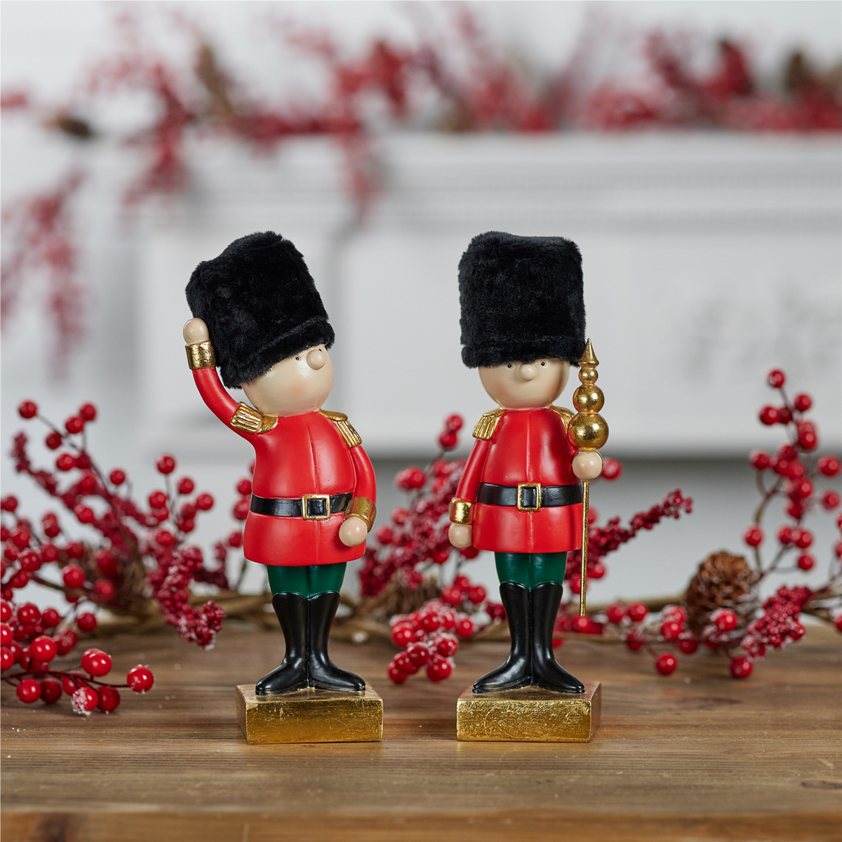 Holiday Nutcracker Soldier Figurine (Set of 2)