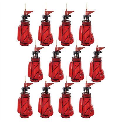 Glass Golf Bag Ornament (Set of 12)