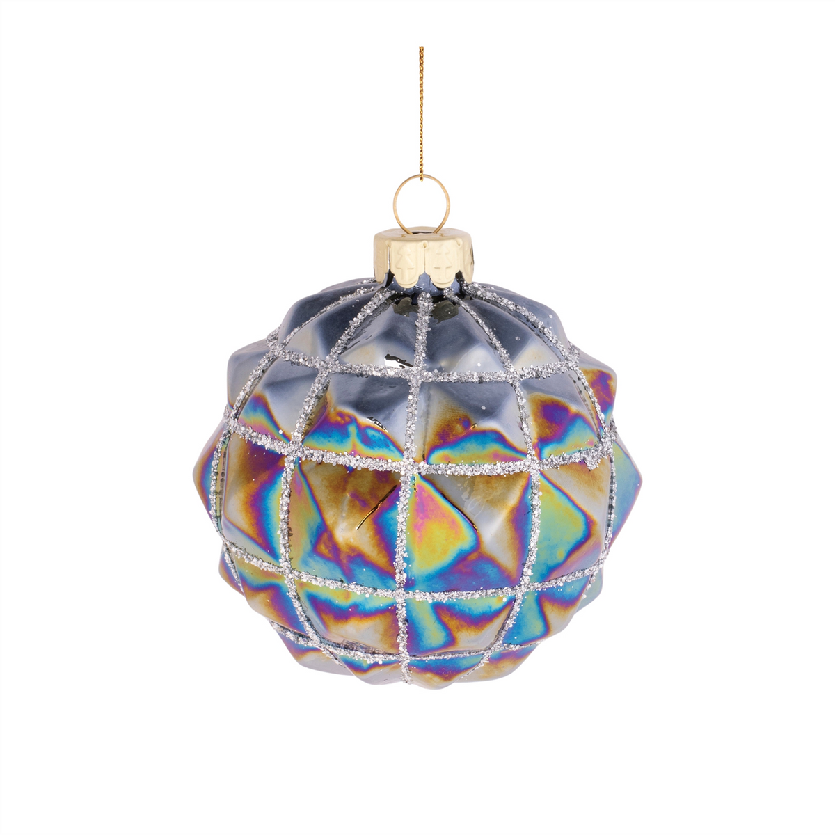 Ball Ornament (Set of 6) 3"D, 4"D Glass -Ship Only