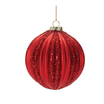 Ball Ornament (Set of 4) 4"D, 5"D Glass